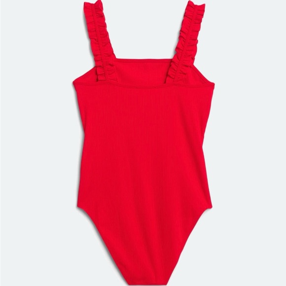 NWT Bodysuit Red Ruffled Strap - Picture 4 of 4